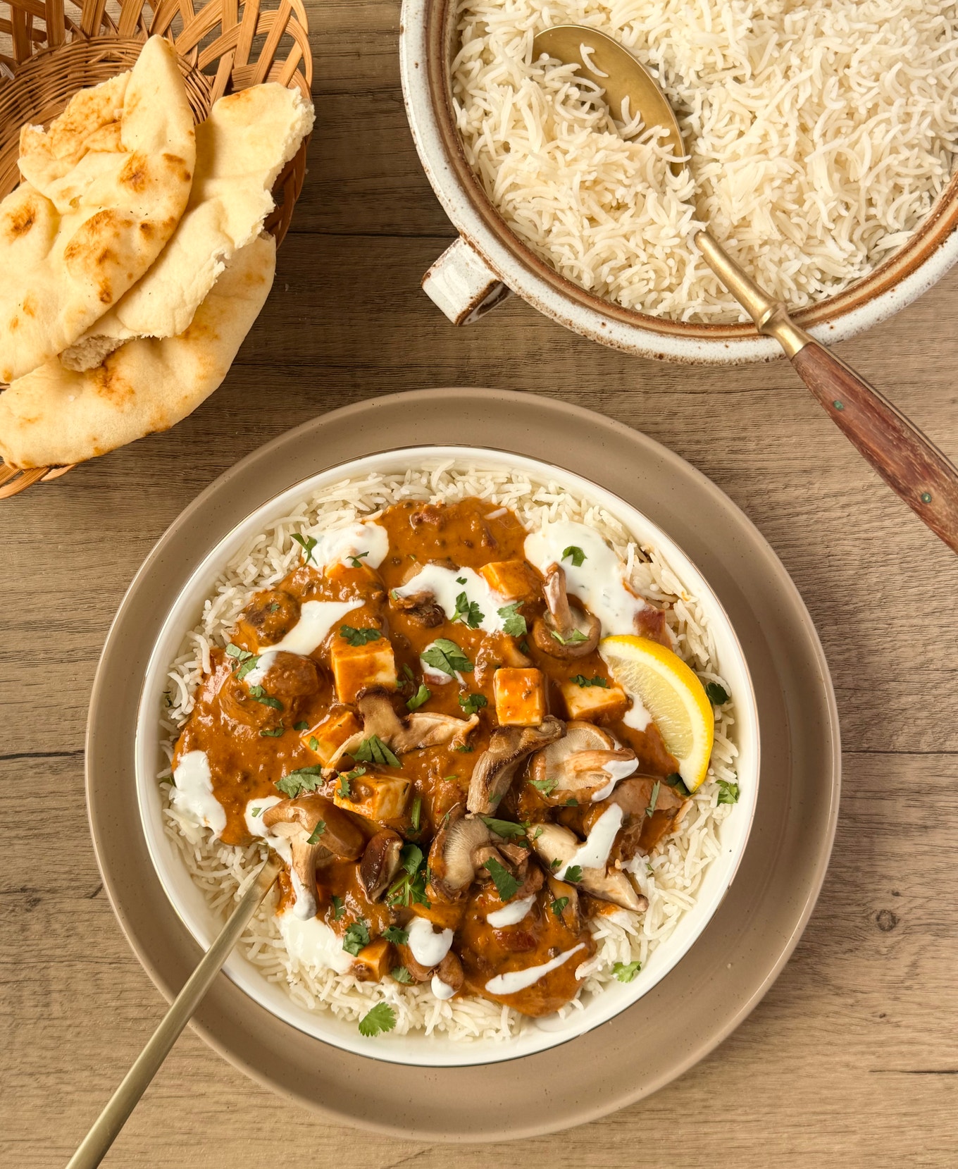 Lentil Skillet with Mushrooms & Paneer