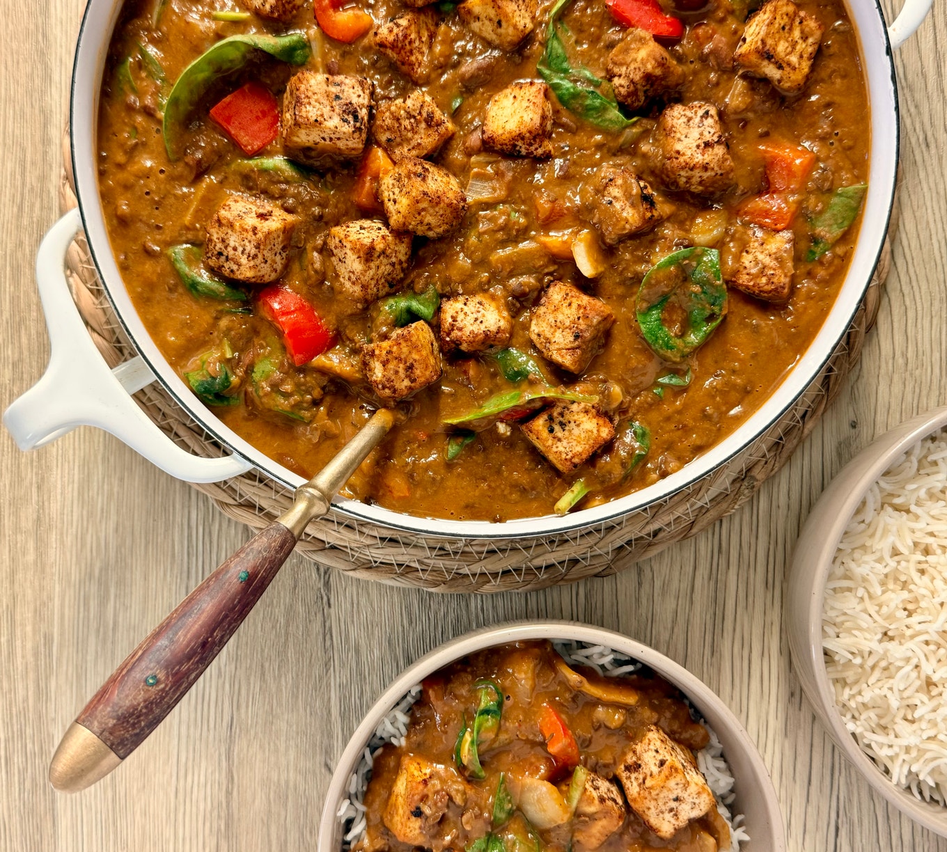 Hearty Lentil & Vegetable Stew with Tofu