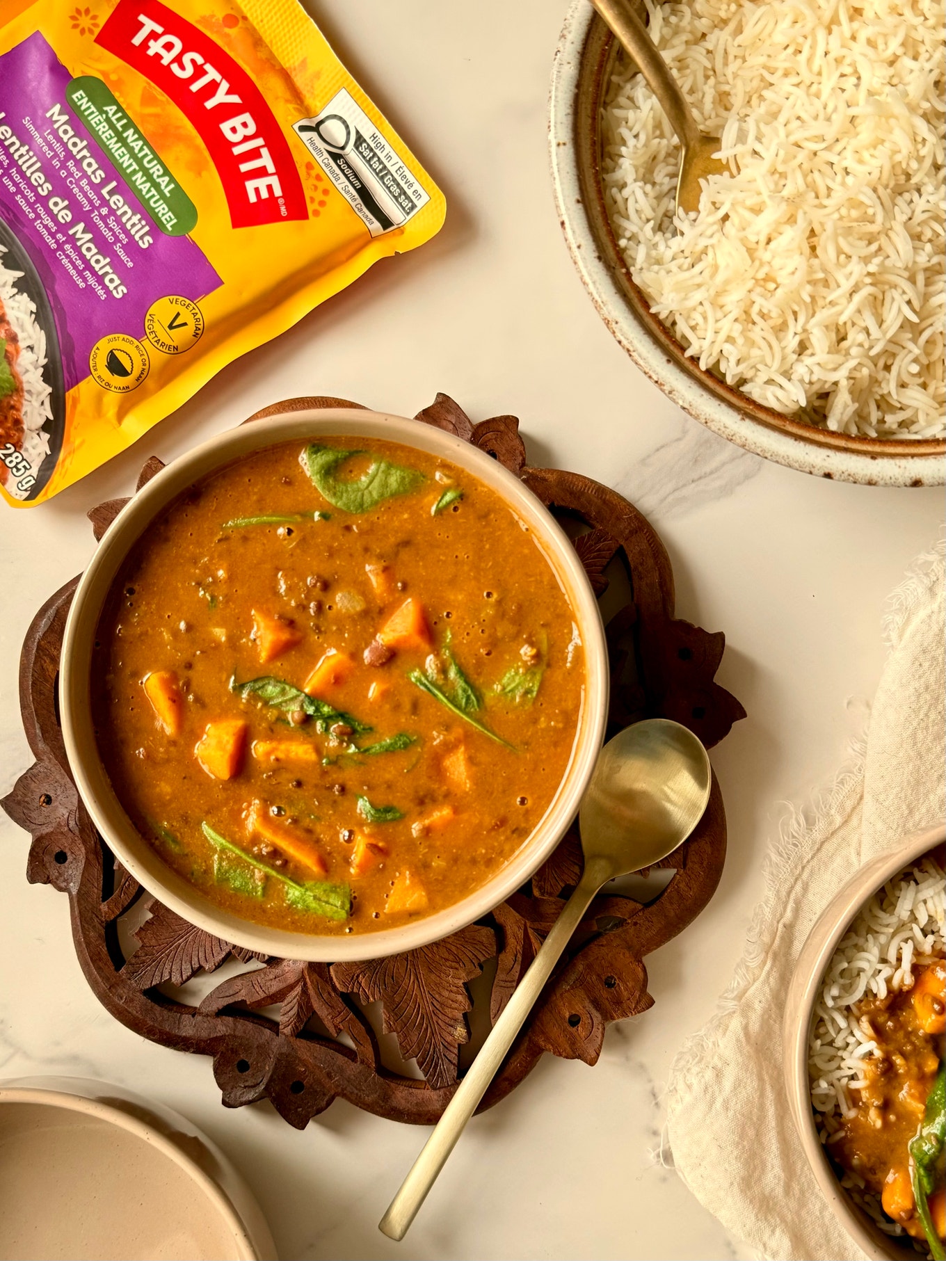 Sweet Potato & Spinach Lentil Curry