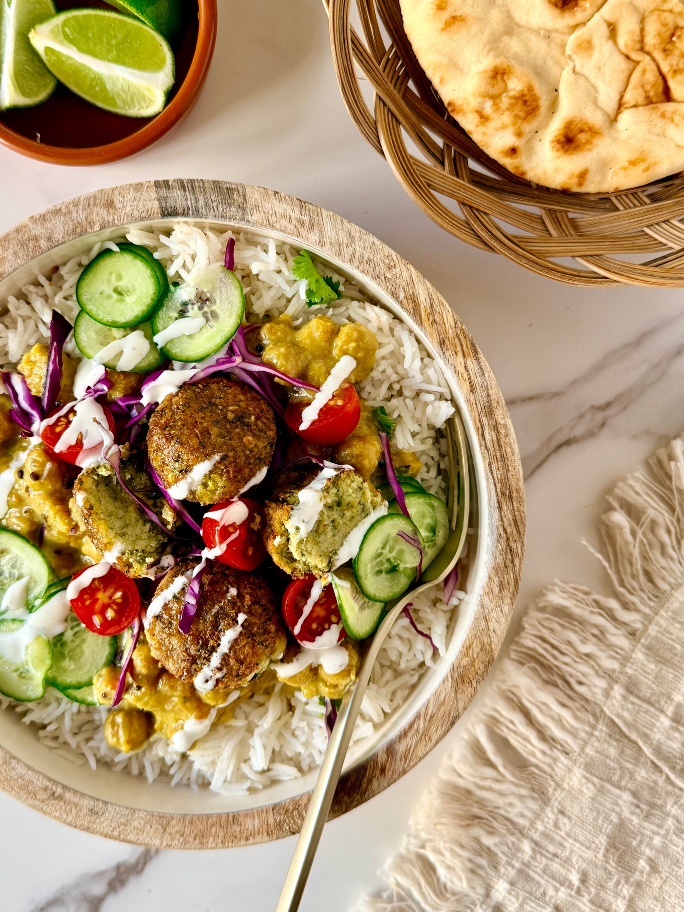 Coconut Curry Bowl with Crispy Falafel