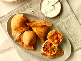 Crispy Samosas with Butter Chickpea Filling