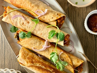 Stuffed Roti with Paneer & Butter Chickpea